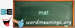 WordMeaning blackboard for mat